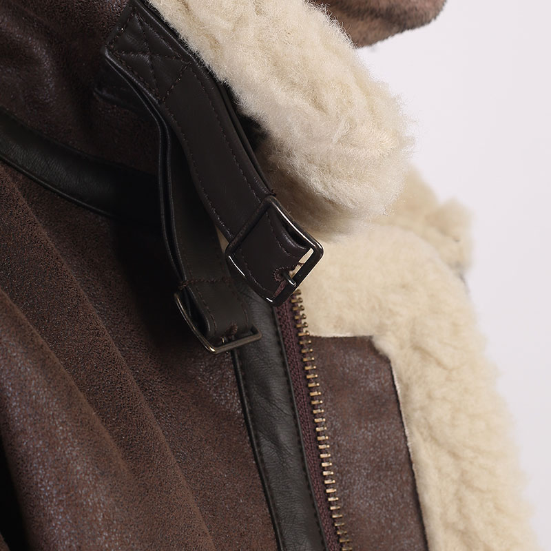 мужская коричневая куртка Alpha Industries B-3 Sherpa Mod MLB49500C1 deep brown - цена, описание, фото 7